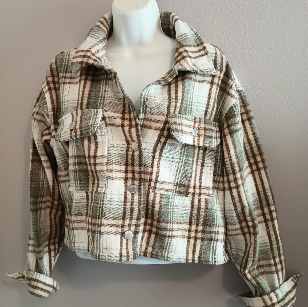 Cropped Plaid Jacket medium